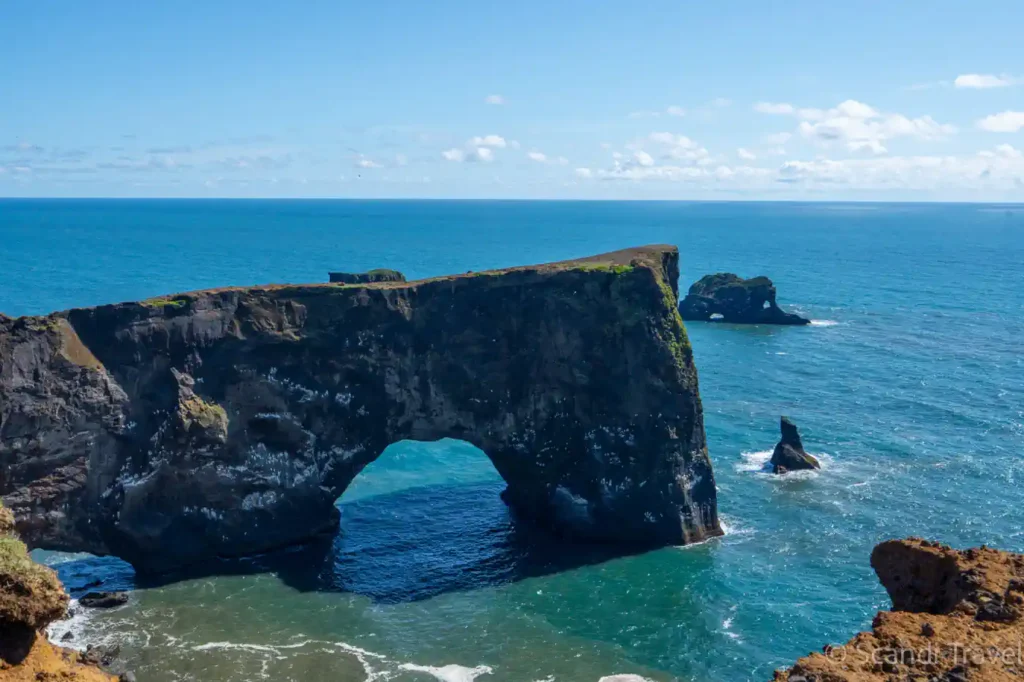 Dyrhólaey natural rock arch on Iceland’s south coast