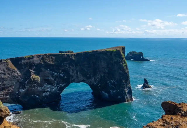 Dyrhólaey natural rock arch on Iceland’s south coast