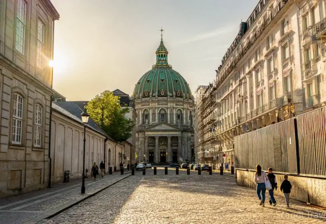 Sunset dome of Frederiks Church in Copenhagen on Day 1 of Scandi Travel’s 10-day Scandinavia & Iceland tour