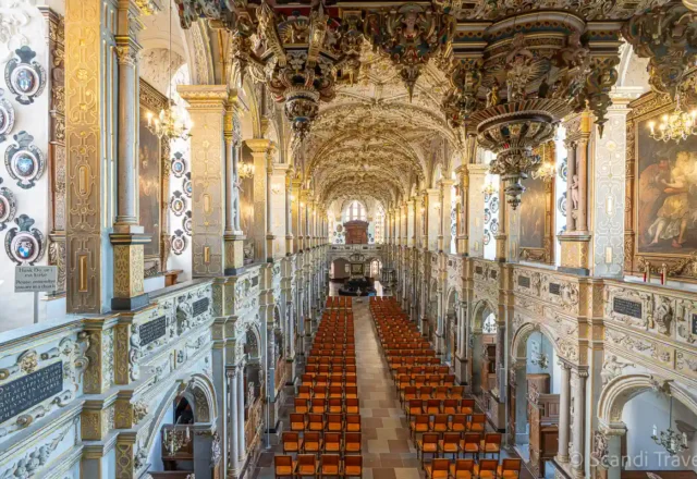 Ornate Baroque chapel interior of Frederiksborg Castle in Hillerød on Day 2 of Scandi Travel’s 10-day Scandinavia & Iceland tour