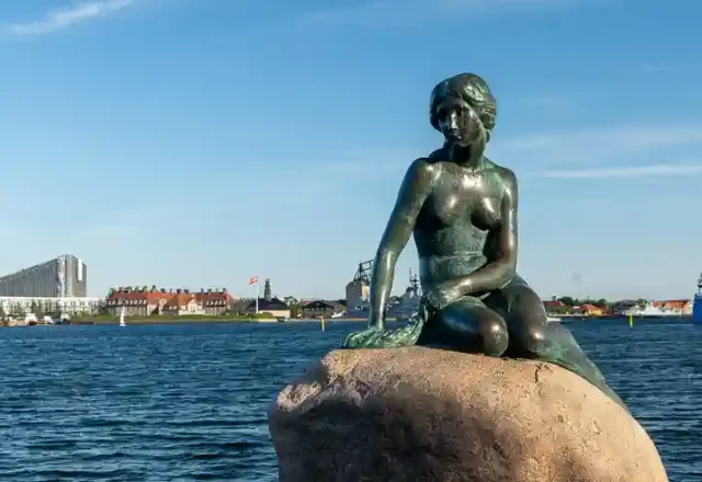 The Little Mermaid statue at Langelinie Harbor, Copenhagen, on Day 2 of Scandi Travel’s 10-day Scandinavia & Iceland tour