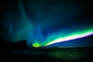 The Aurora Borealis in Myrland, Viken, Norge
