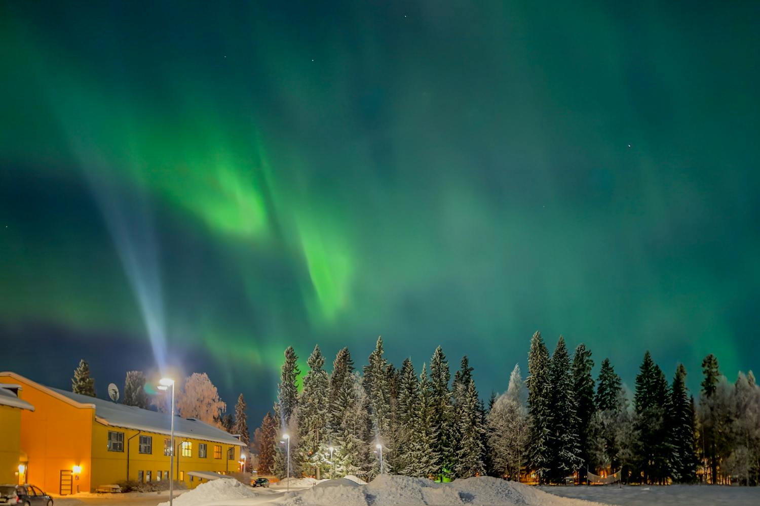 Northern Lights Over Boden, Norrbotten ili, İsveç